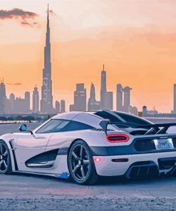 Koenigsegg Agera White Car Diamond Painting