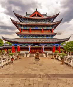 Lijiang Buildings Diamond Painting