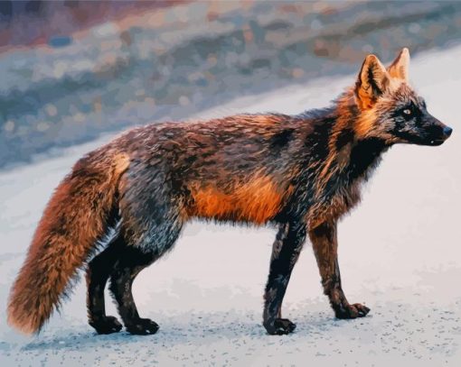 Melanistic Fox Animal Diamond Painting