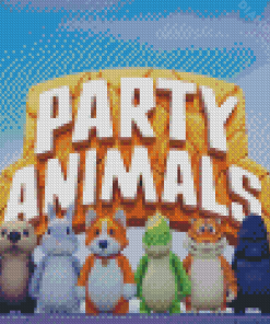 Party Animlas Game Poster Diamond Painting