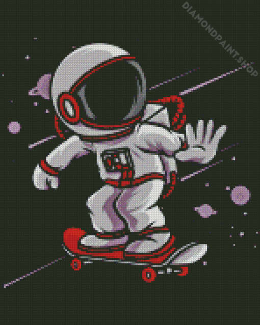 Skater Astronaut Diamond Painting