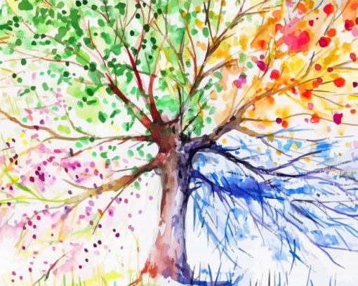 Tree Of Life The Different Seasons Art Diamond Painting