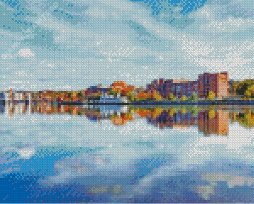 Troy City Reflection Diamond Painting