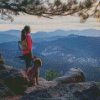 Woman Hiking With Dog Diamond Painting