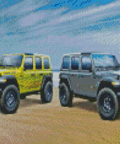 Aesthetic Blue Jeep Diamond Painting