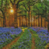 Aesthetic Woodland Bluebell Diamond Painting