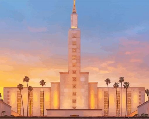 Aesthetic Los Angeles Temple Diamond Painting