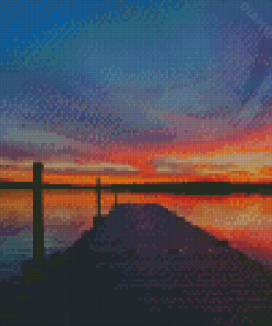 Bridge Lake Sunset Diamond Painting