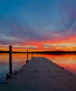 Bridge Lake Sunset Diamond Painting