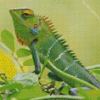 Cameleon On Tree Diamond Painting