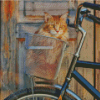 Cat Riding A Bike Diamond Painting