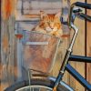 Cat Riding A Bike Diamond Painting