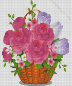 Flowers In Basket Diamond Painting