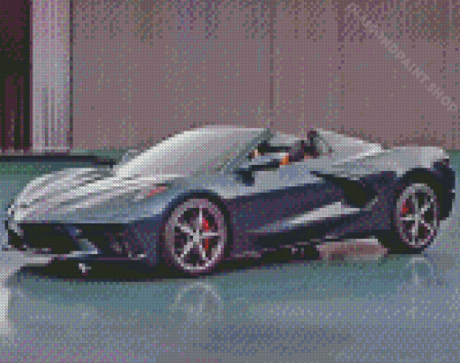 Grey C8 Convertible Corvette Diamond Painting