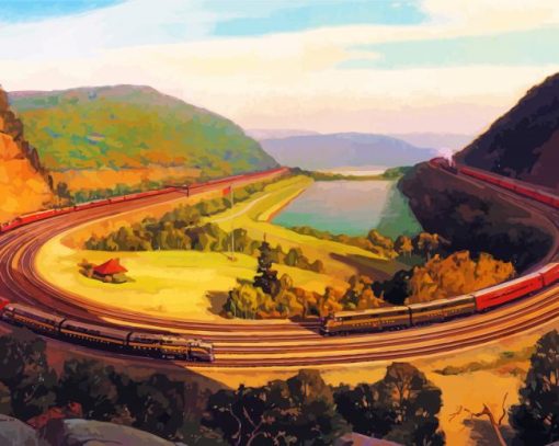 Horseshoe Curve Art Diamond Painting