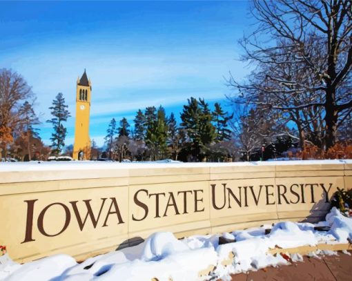 Iowa State University In Winter Diamond Painting