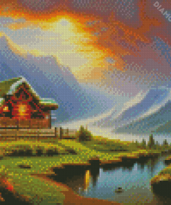 Log Cabin Diamond Painting