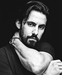 Monochrome Milo Ventimiglia Diamond Painting