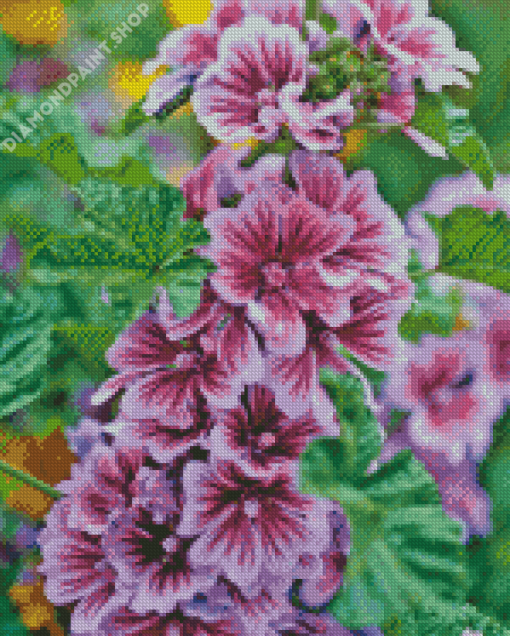 Purple Mallow Diamond Painting