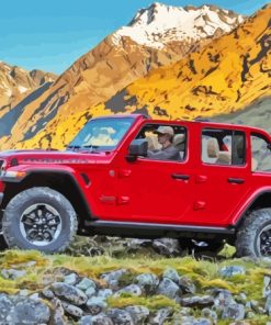 Red 2018 Jeep Wrangler Diamond Painting