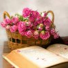 Rose Flowers In Basket Diamond Painting