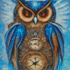 Snowy Steampunk Owl Diamond Painting