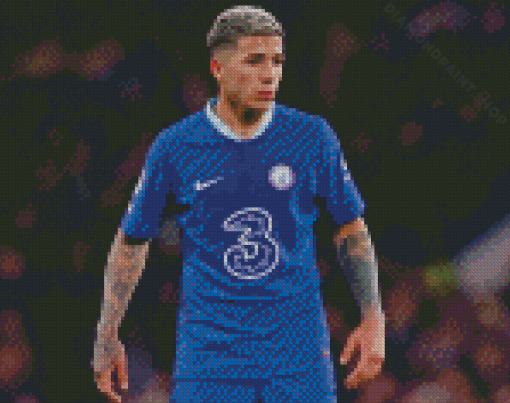 The Chelsea Footballer Enzo Fernández Diamond Painting