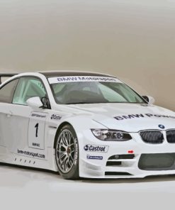 White BMW Race Car Diamond Painting