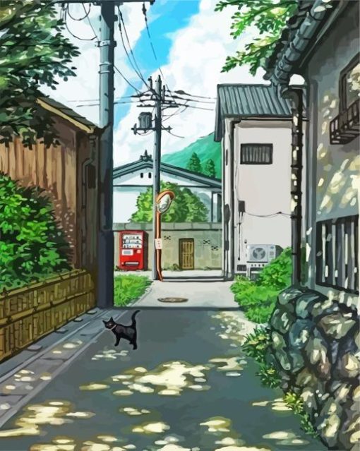 Anime City Street Diamond Painting