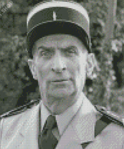 Black And White Actor Louis De Funes Diamond Painting