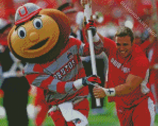 Brutus Buckeye And Ohio State Player Diamond Painting