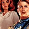 Captain America Peggy Carter And Steve Diamond Painting