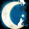 Cats And Moon Diamond Painting