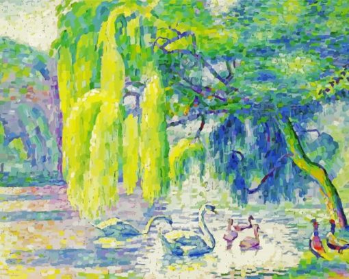 Family Of Swans By Henri Edmond Cross Diamond Painting