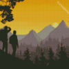 Hikers Silhouette Diamond Painting