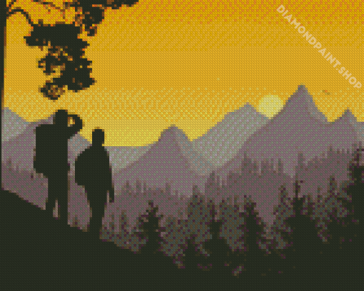 Hikers Silhouette Diamond Painting