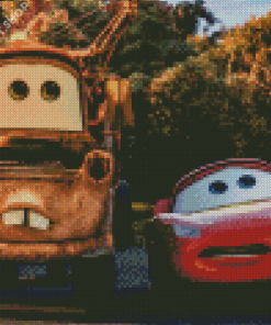 Mater And Lightning McQueen Trucks With Diamond Painting