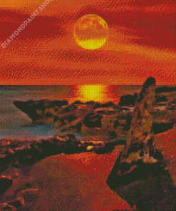 Moon Light On The Beach Diamond Painting