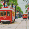 New Orleans Red Public Tram Diamond Painting