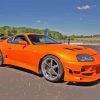 Orange Toyota Supra Mk4 Car Diamond Painting