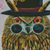 Owl With Top Hat Diamond Painting