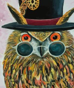 Owl With Top Hat Diamond Painting