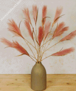 Pink Pampas In Vase Diamond Painting