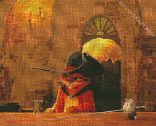 Puss In Boots Character Diamond Painting