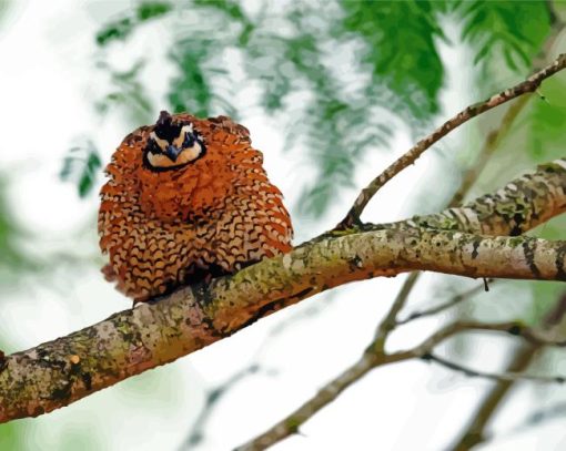 Bobwhite Quail On Tree Branch Diamond Painting