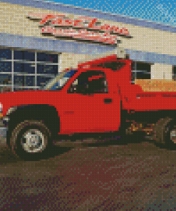 Chevrolet Red Dump Truck Diamond Painting