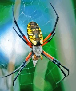 Golden Garden Spider Diamond Painting