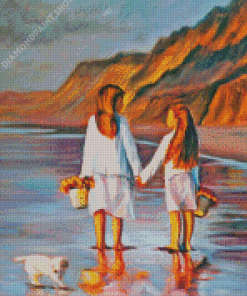 Sisters On Beach Diamond Painting