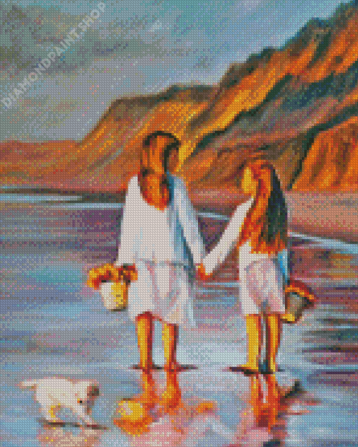 Sisters On Beach Diamond Painting