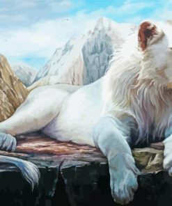 White Lion Diamond Painting